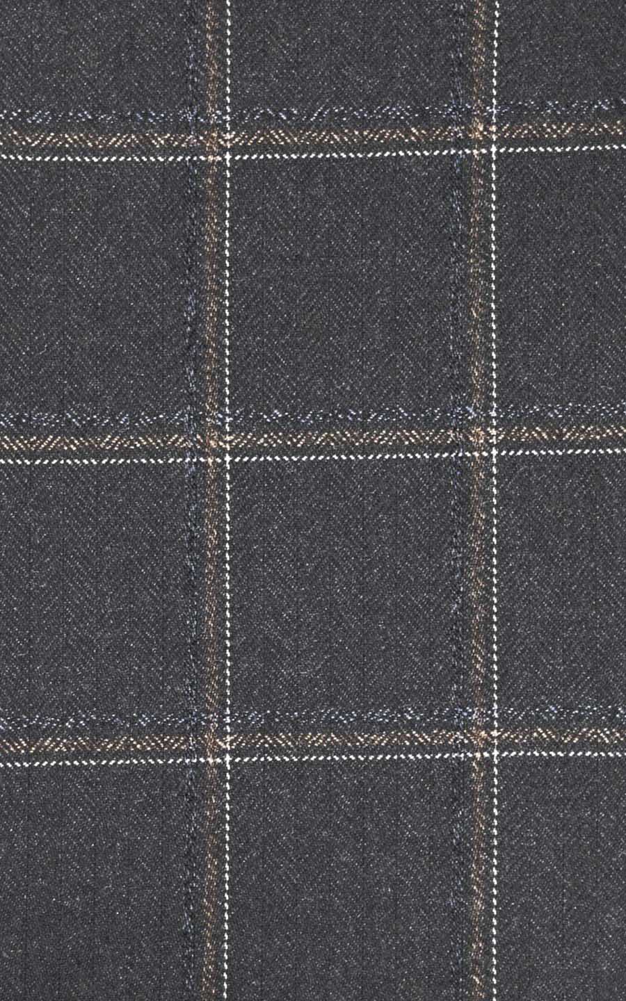  Dark Grey Checks Vegan Wool