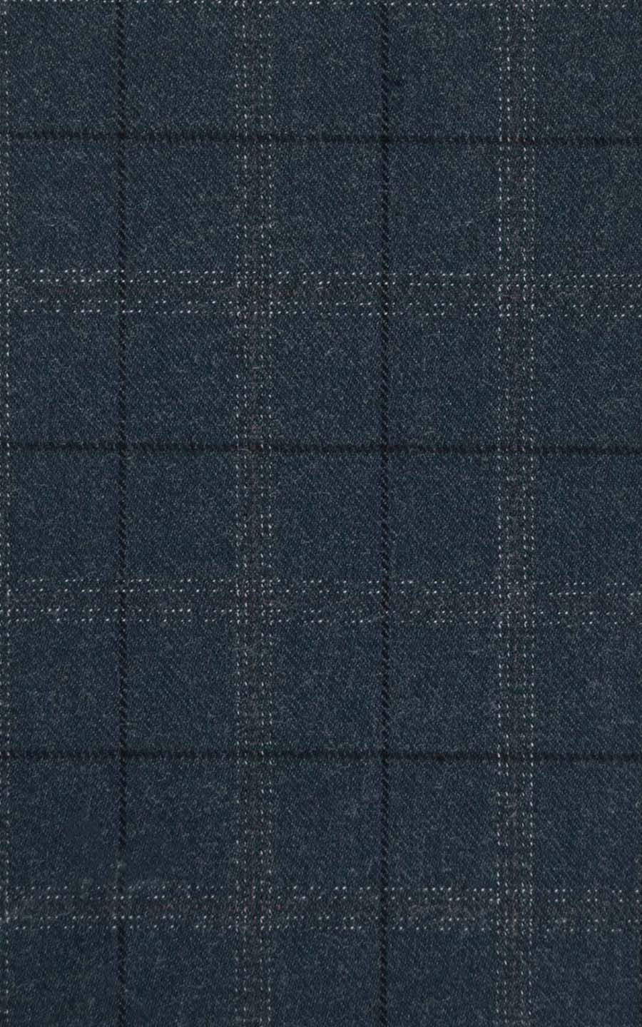 Teal Blue Checks Vegan Wool